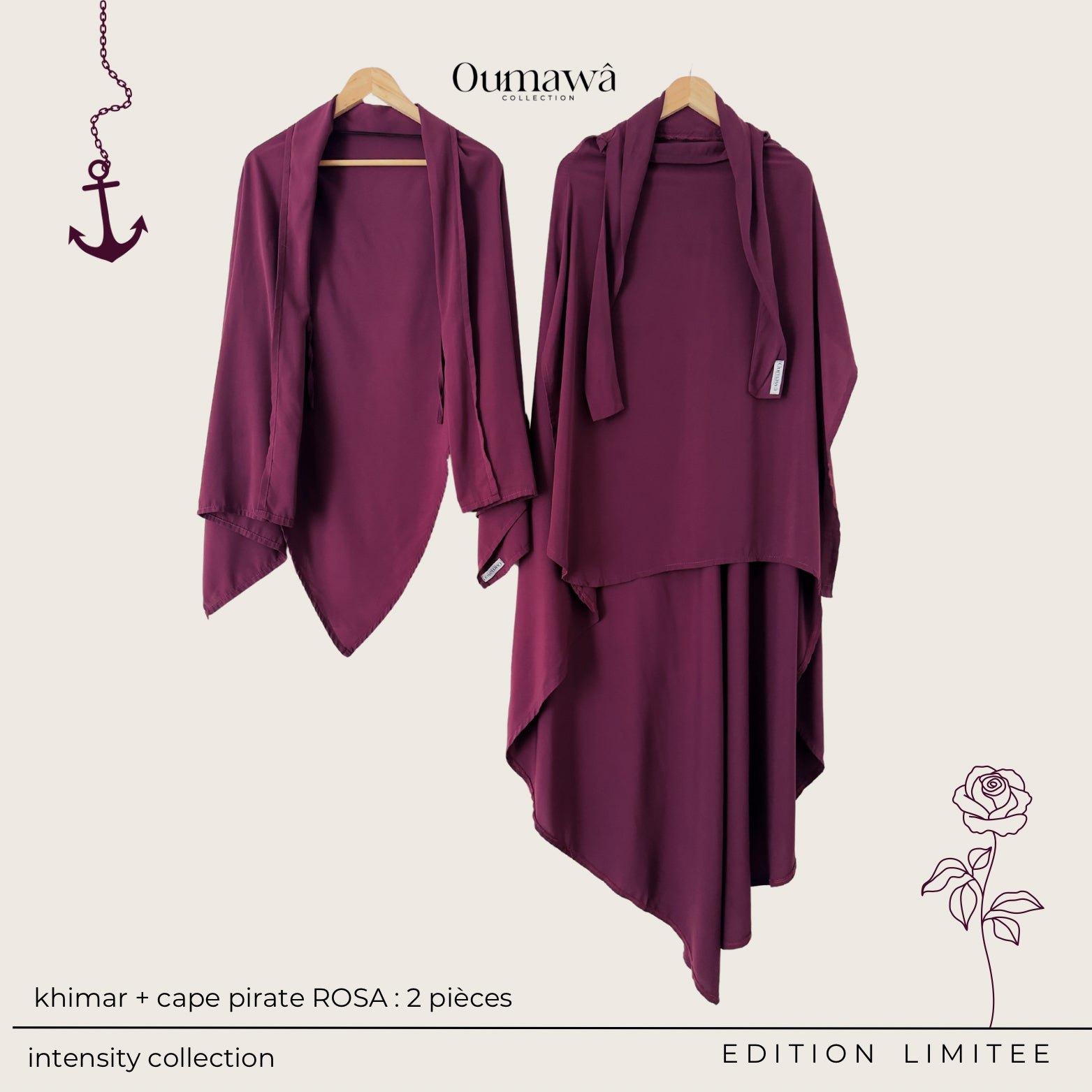 KHIMAR+CAPE ROSA