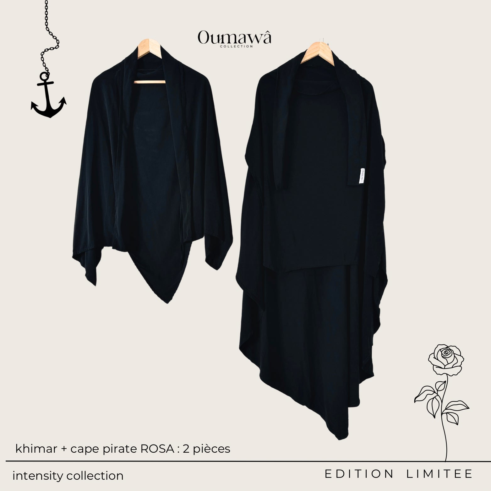 KHIMAR+CAPE ROSA