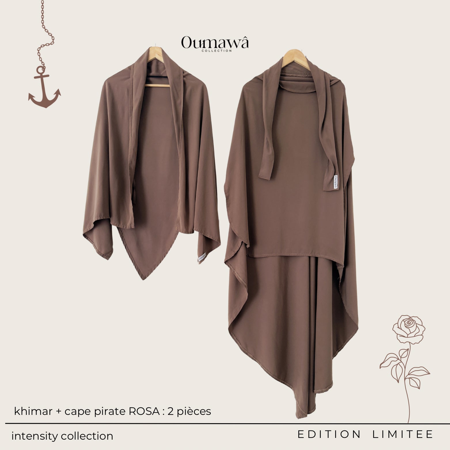 KHIMAR+CAPE ROSA